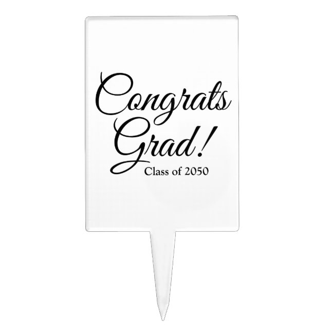 Congrats Grad classic elegant custom class year Cake Topper (Front)