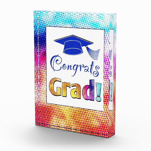 Congrats Grad Colors, Fun Acrylic Award (Right)