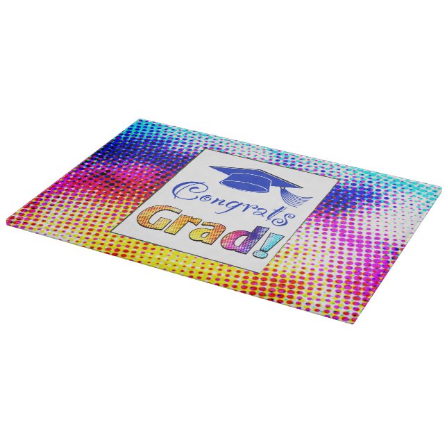 Congrats Grad Colors, Fun Cutting Board (Corner)