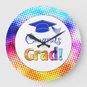 Congrats Grad Colors, Fun Large Clock