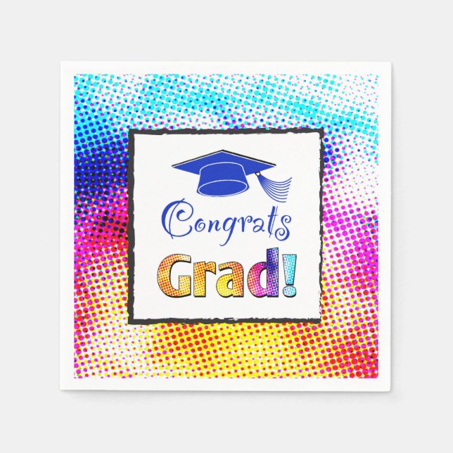 Congrats Grad Colors, Fun Napkins (Front)