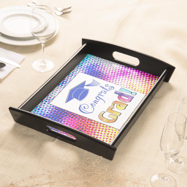 Congrats Grad Colors, Fun Serving Tray (Front)