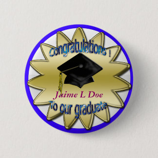 congrats grad commemorative pinback button