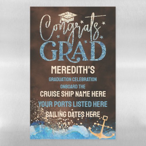 Congrats Grad Cruise Door Decoration Magnetic Dry Erase Sheet