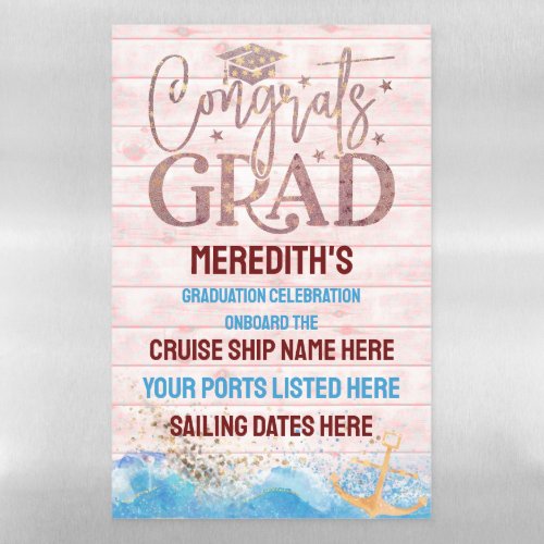 Congrats Grad Cruise Door Decoration Magnetic Dry Erase Sheet
