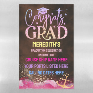 Congrats Grad Cruise Door Decoration Magnetic Dry Erase Sheet