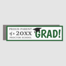 Congrats Grad Custom Bumper Magnet Green Gray