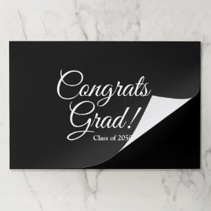 Congrats grad custom class year black placemats