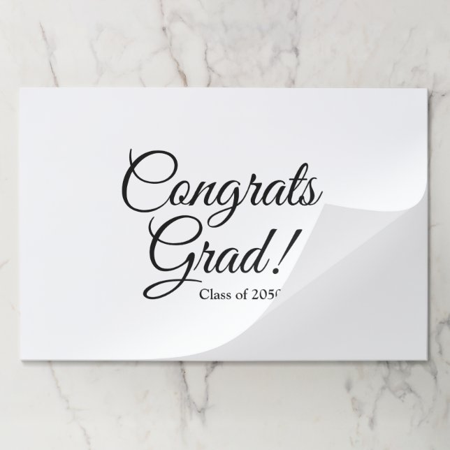 Congrats grad custom class year party placemats (Folded)