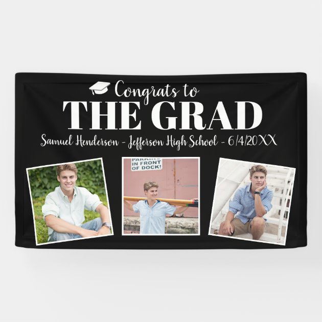 Congrats Grad Custom Photos Name Graduation Sign