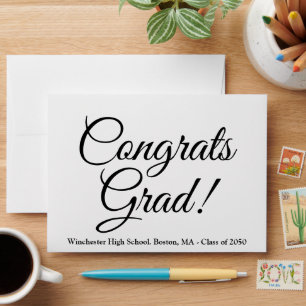 Congrats grad custom school class year elegant envelope