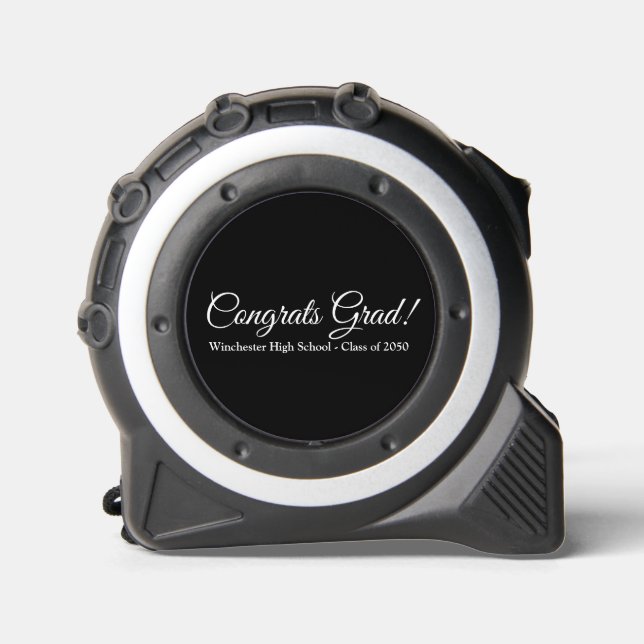 Congrats grad custom script class year graduation  tape measure (Front)