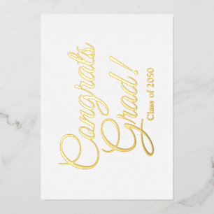 Congrats grad custom script graduation foil card