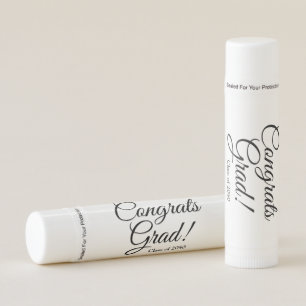 Congrats grad elegant custom script class year lip balm