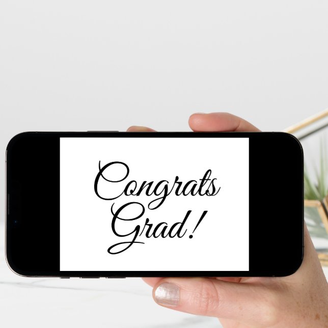 Congrats grad elegant script simple graduation card (Front Digital)