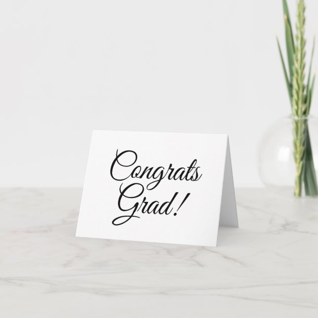 Congrats grad elegant script simple graduation card (Front)