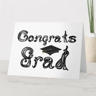 Congrats Grad Fabric Font Graduation Cap Card