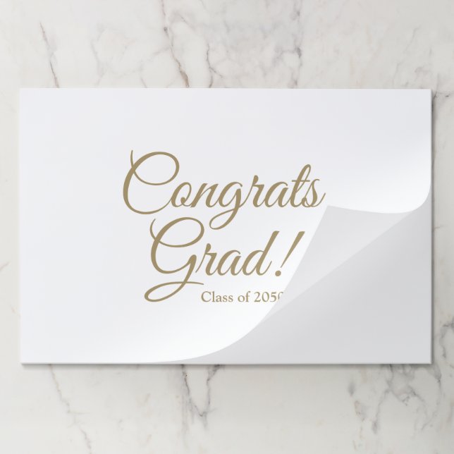 Congrats grad gold class year elegant placemats (Folded)