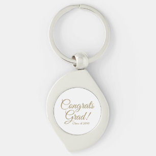 Congrats grad gold custom class year elegant keychain