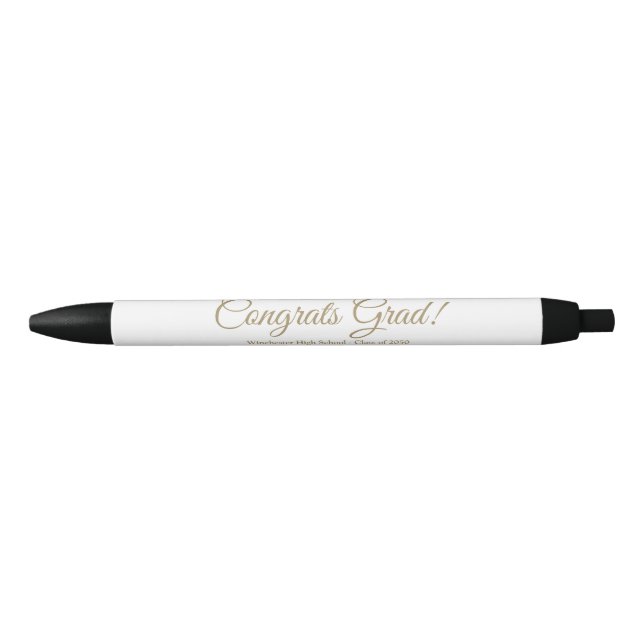 Congrats grad gold custom script text class year pen (Front)