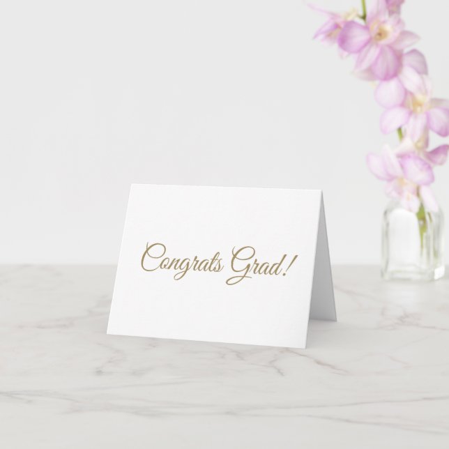 Congrats grad gold script calligraphy elegant card (Orchid)