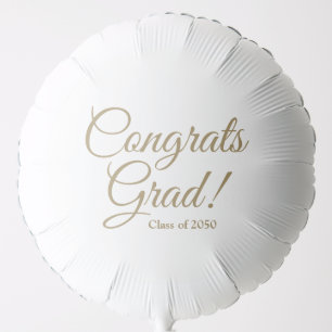 Congrats grad gold script class year elegant balloon