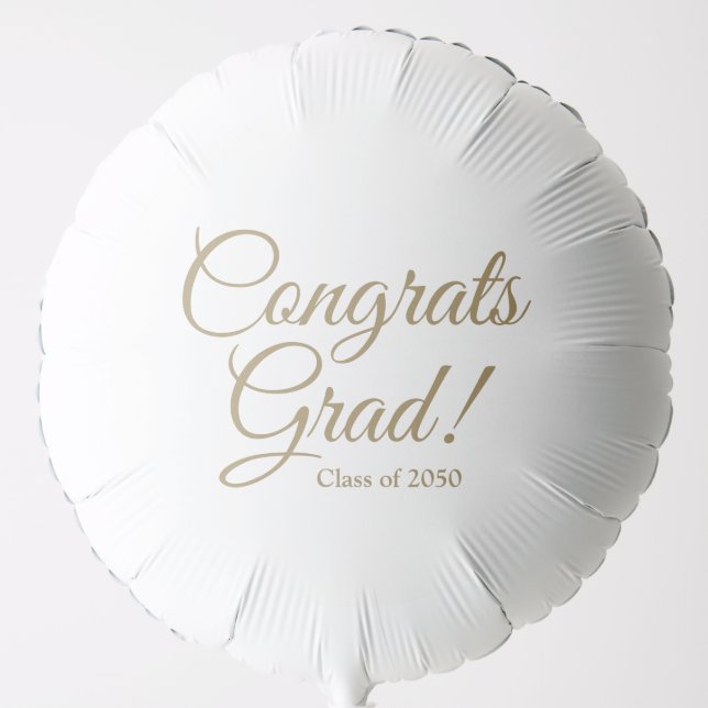 Congrats grad gold script class year elegant balloon (Front)