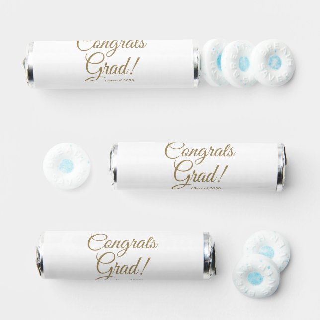 Congrats grad gold script class year elegant breath savers® mints (Assorted)