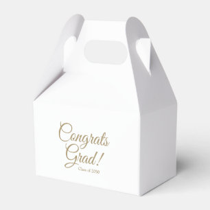 Congrats grad gold script class year elegant favor boxes