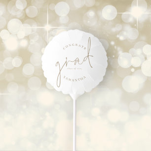 Congrats Grad Gold Script Name Year Graduation Balloon
