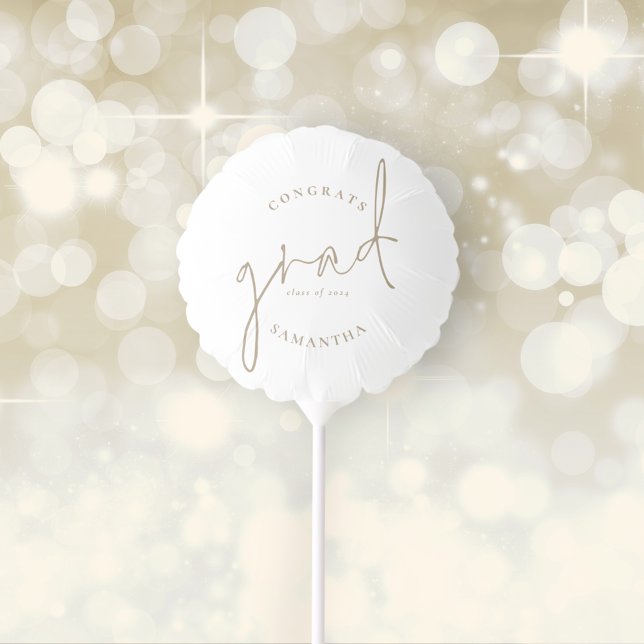 Congrats Grad Gold Script Name Year Graduation Balloon (Creator Uploaded)