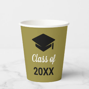 Congrats Grad Graduation Cap Class Of Any Year Paper Cups