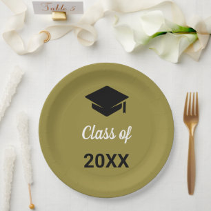 Congrats Grad Graduation Cap Class Of Any Year Paper Plates