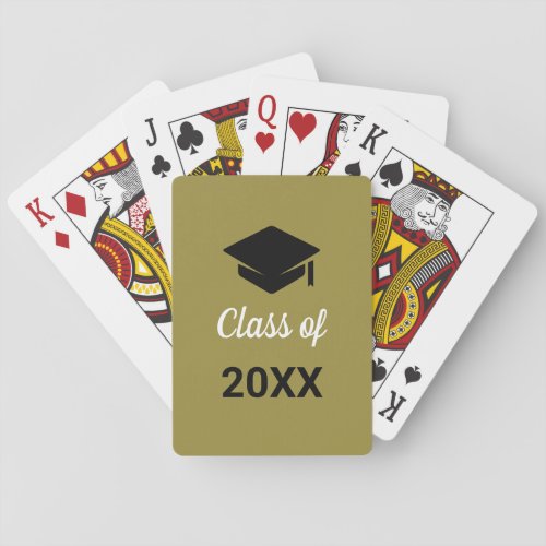 Congrats Grad Graduation Cap Class Of Any Year Poker Cards