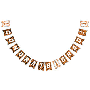 Congrats Grad! Graduation Leopard Bunting Flags