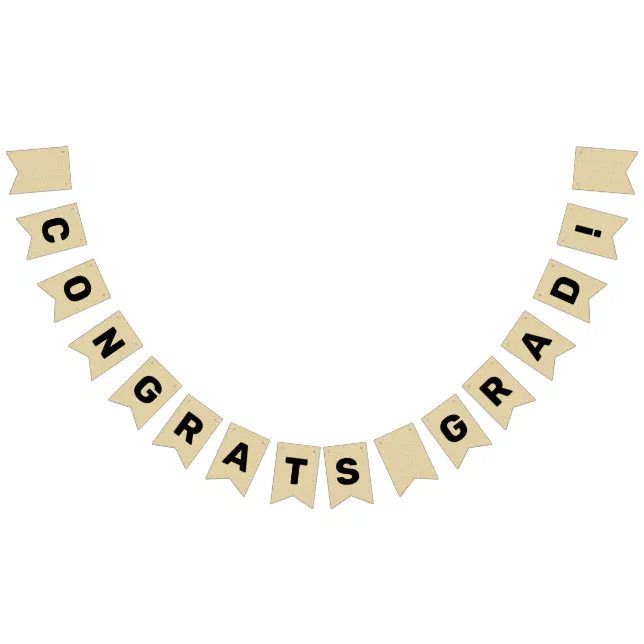 Congrats Grad Graduation Party Banner Black Gold | Zazzle