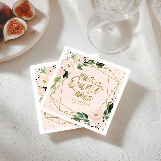 Congrats Grad Hot Pink Floral Graduation Napkins (Creator Uploaded)