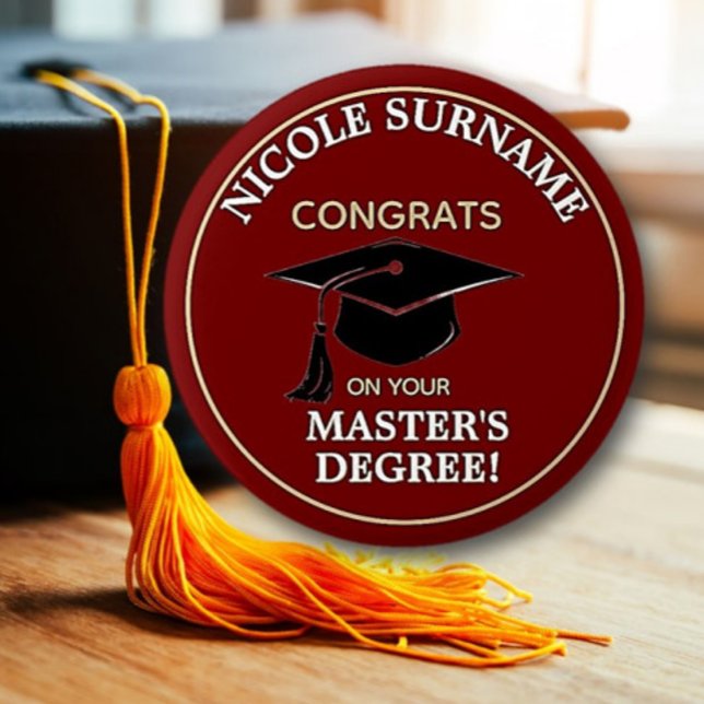 Congrats Grad! Master's degree custom  Button (Creator Uploaded)