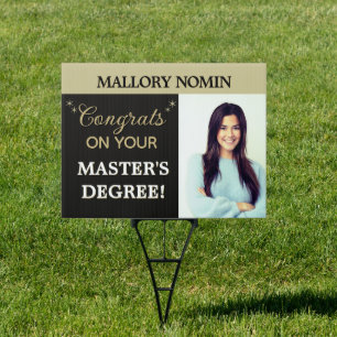 Congrats grad! Master's degree Photo Yard Sign