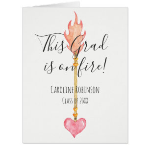 Congrats Grad Modern Elegant Pink Girly Heart Cards