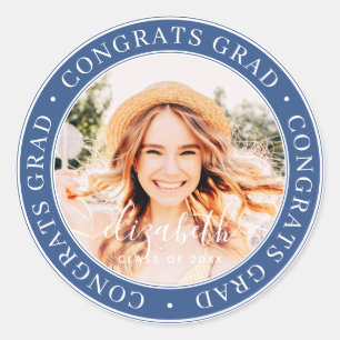 Congrats Grad Modern Simple Photo Envelope Seal