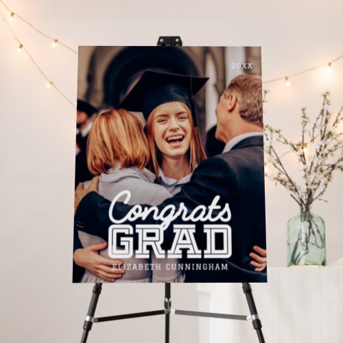 Congrats Grad Modern Simple Preppy Photo Foam Board