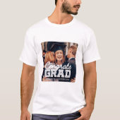 Congrats Grad Modern Simple Preppy Photo T-Shirt (Front)