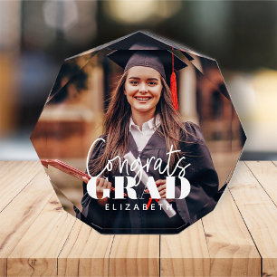 Congrats Grad Modern Simple Script Custom Photo Block