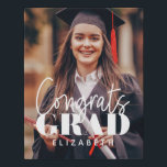 Congrats Grad Modern Simple Script Custom Photo Faux Canvas Print<br><div class="desc">This simple and modern design is composed of serif typography and add a custom photo.</div>