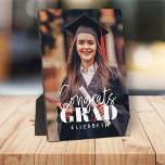 Congrats Grad Modern Simple Script Custom Photo Plaque<br><div class="desc">This simple and modern design is composed of serif typography and add a custom photo.</div>
