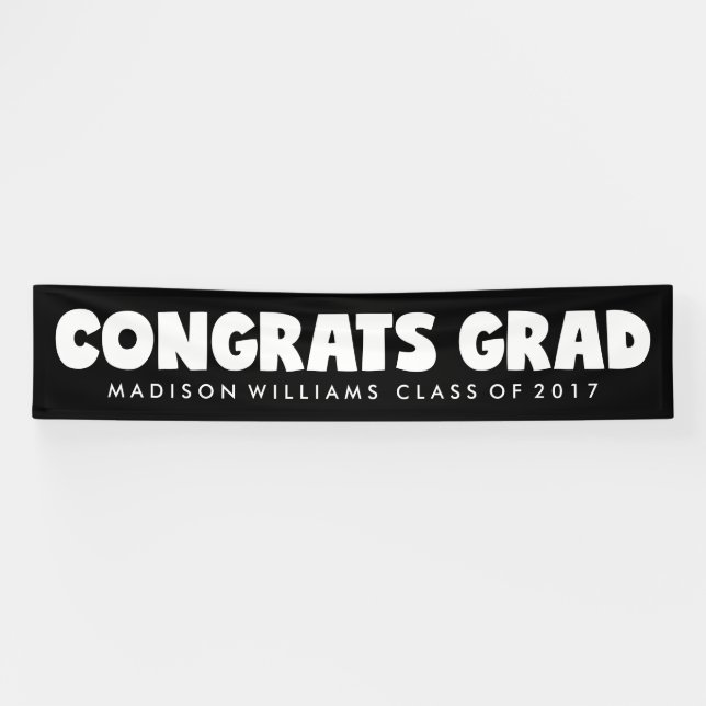 Congrats Grad | Name & Year Banner (Horizontal)