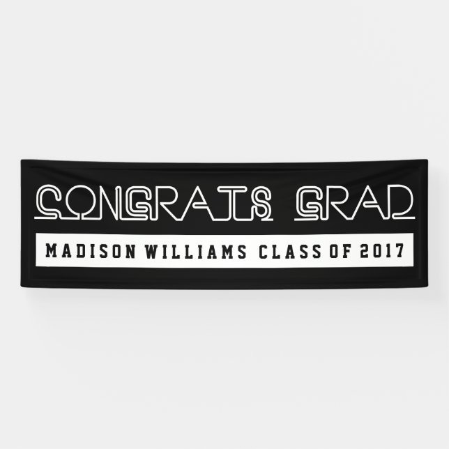 Congrats Grad | Name & Year Banner (Horizontal)