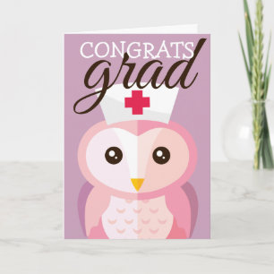 Congrats Grad   Nurse Owl Card