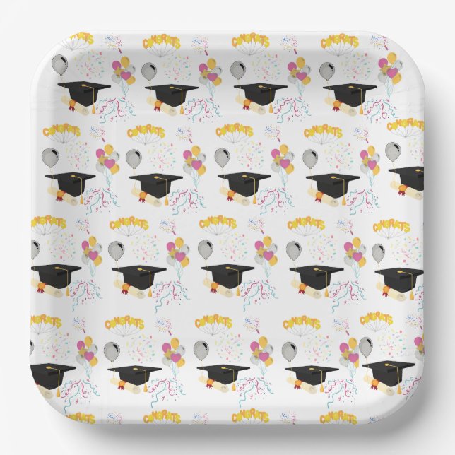 Congrats Grad Paper Plates (Front)